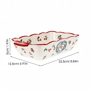 Форма для запекания керамическая прямоугольная с двумя ручками жаропрочная гладкая для микроволновой печи и морозильной камеры synthetic.ua - Фото 1