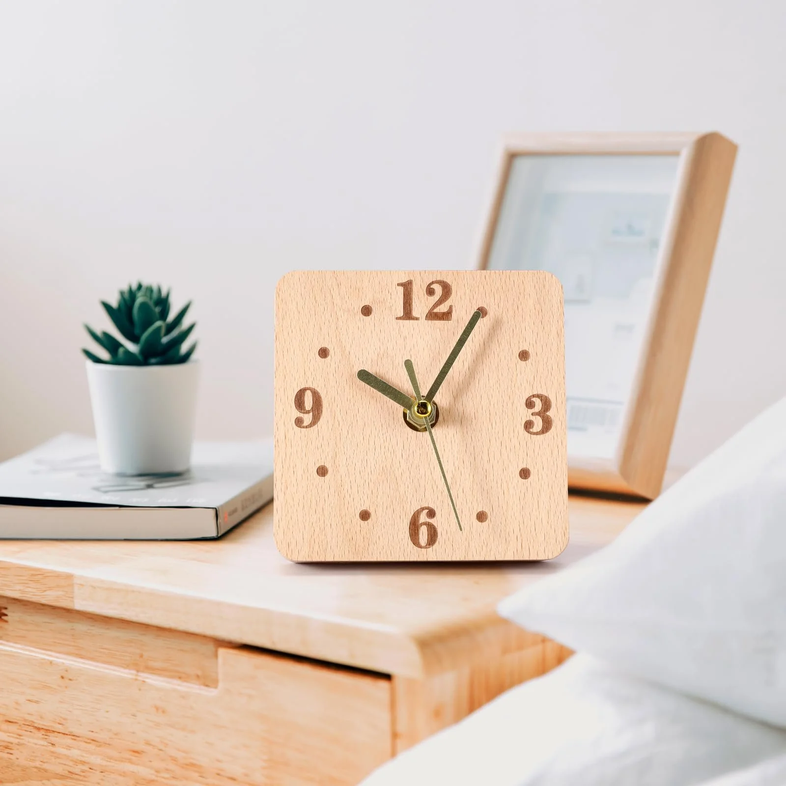 Настольные часы ZONJIE Деревянные, 11 см, аналоговые, фото №7