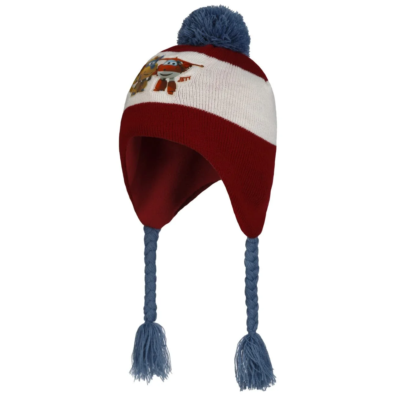 Вязаная детская шапка с помпоном Super Wings Hutshopping darkred, фото №1