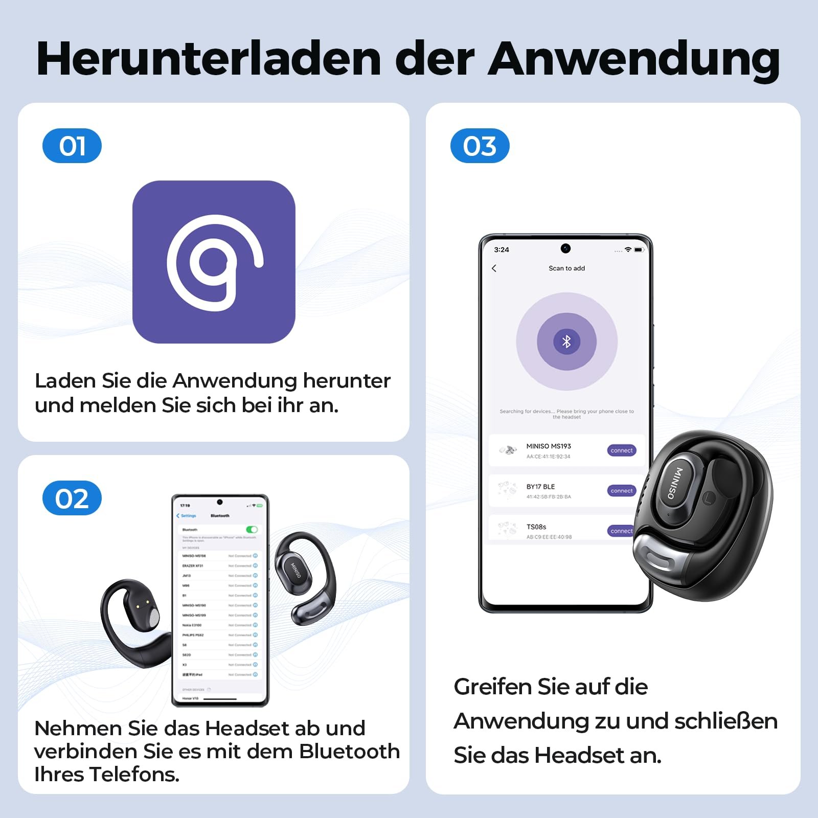 Навушники-перекладач MINISO MS156 3 в 1, AI, підтримка 134 мов, для бізнесу, подорожей і студії, фото №8