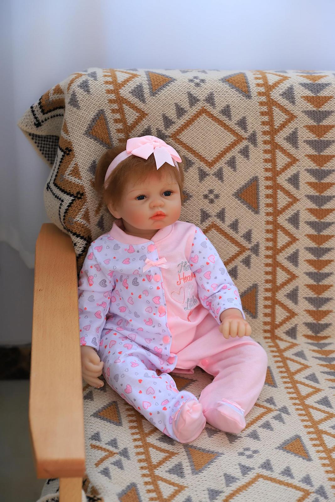 Кукла SYP Reborn Baby Girl 22 дюйма 55 см Handmade, фото №5