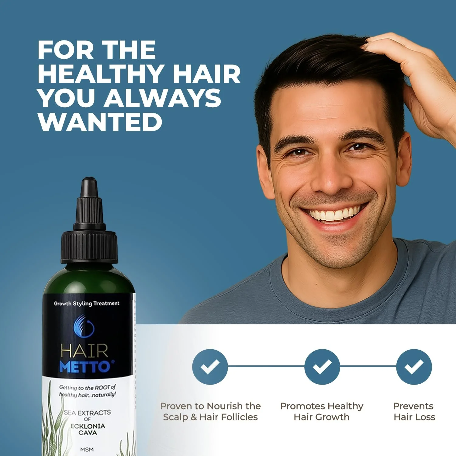 Сироватка для росту волосся HAIRMETTO Екстракт Ecklonia Cava, вітаміни MSM, ніацинамід і біотин, 118 мл, фото №7 Сироватка для росту волосся HAIRMETTO Екстракт Ecklonia Cava, вітаміни MSM, ніацинамід і біотин, 118 мл, фото №7