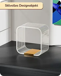 Настільна лампа EDISHINE LED сучасна акрилова та алюмінієва 3000 K 4 Вт золота synthetic.ua - Фото 1