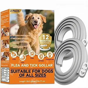 Нашийник від бліх та кліщів для собак 8 Months Protection Adjustable Waterproof 65 см 2 шт - Фото 1