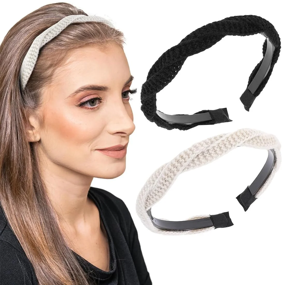 Набір плетених обручів на голову з зубцями для жінок, фото №1