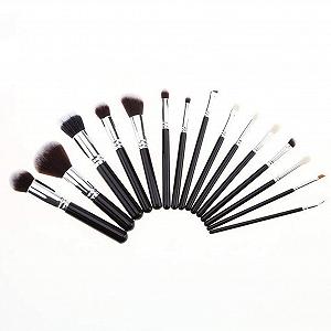Набір кистей Lckiioy 15 шт. для макіяжу очей з чохлом з PU synthetic.ua - Фото 1