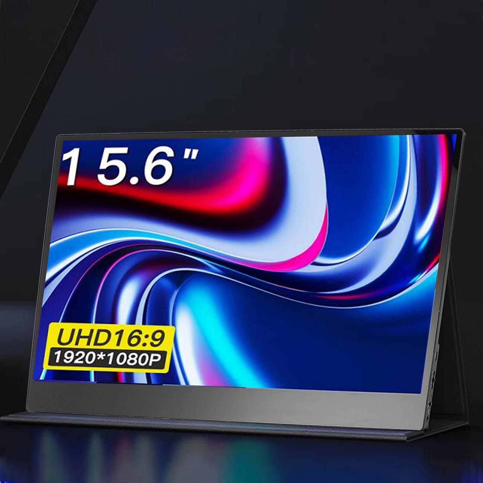 Монітор Tragbares 15,6-дюймовий 1920 x 1080 Full HD сенсорний PU-Шкіряний чохол Plug-and-Play, фото №5