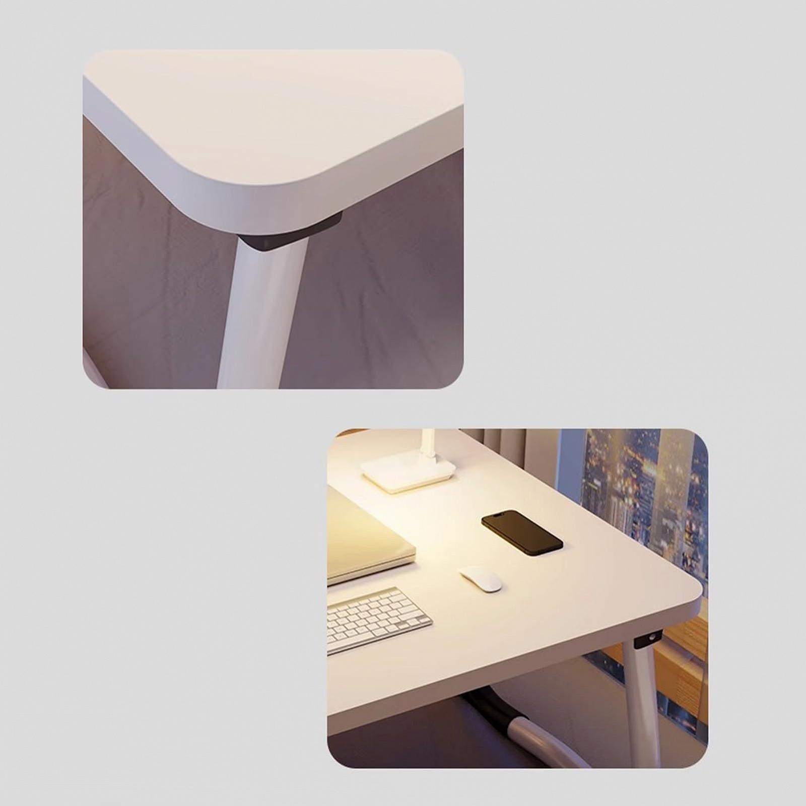 Подставка для ноутбука Складной портативный столик для кровати с подставкой для чашки Ящик для дивана Пол для чтения письма Белый, фото №5