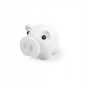Копилка-свинья мягкая резиновая с пробкой Белая - Фото 1