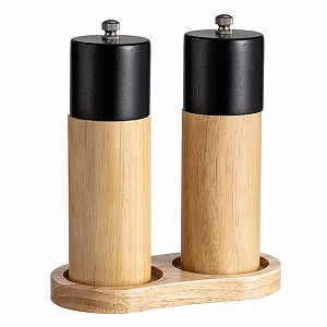 Ручний млин Дерев'яна Регульована грубість помелу для солі та перцю - Фото 1