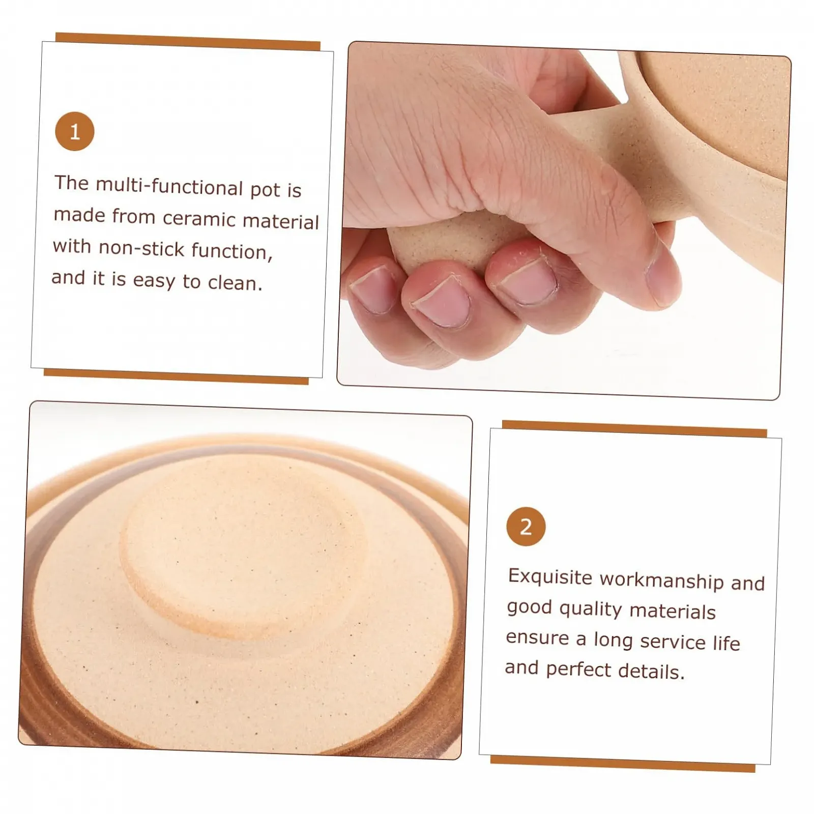 Керамический горшок Cabilock небольшой с крышкой, для 1 человека, термостойкий, без запаха, фото №8