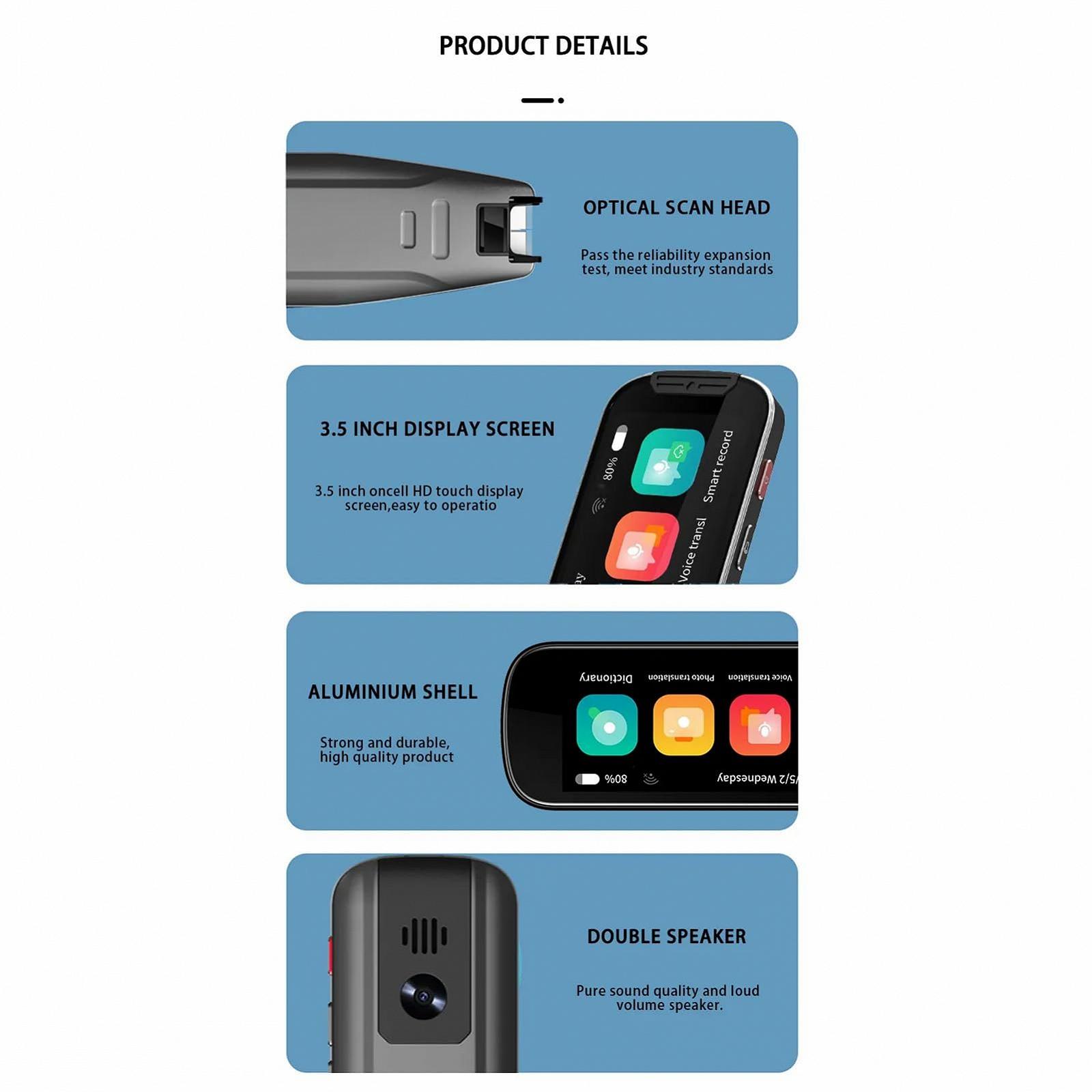 Ручка-сканер для перекладу, інтелектуальний голосовий словник, 134 мови, розпізнавання голосу та зображень за допомогою ШІ, фото №7 Ручка-сканер для перекладу, інтелектуальний голосовий словник, 134 мови, розпізнавання голосу та зображень за допомогою ШІ, фото №7