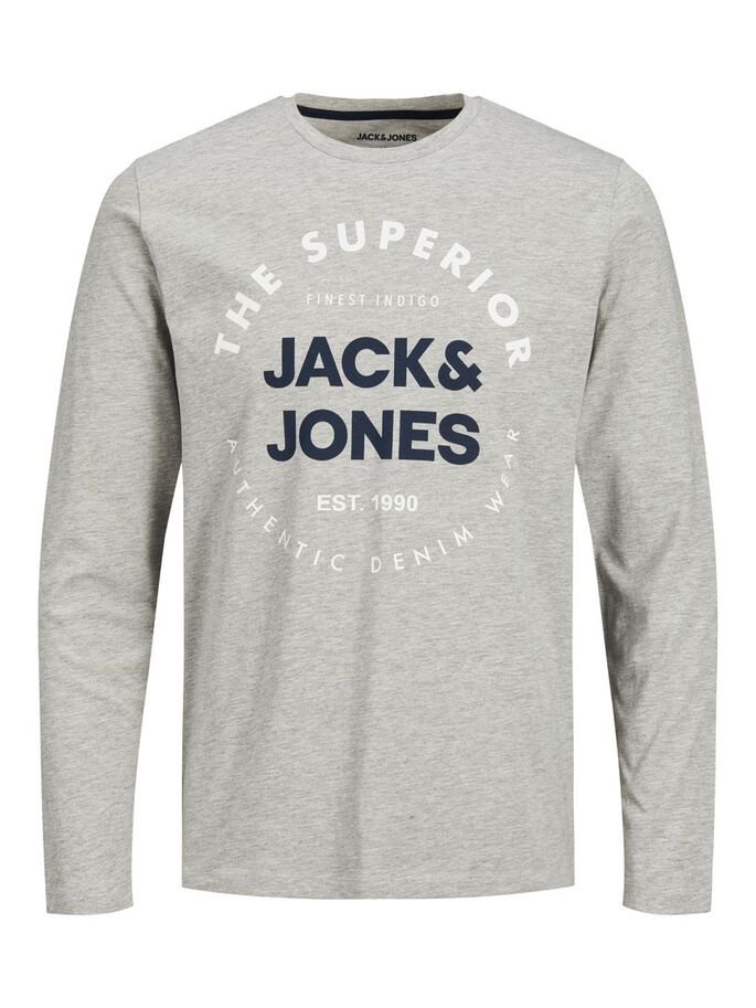 Футболка Jack&Jones 12188712 с длинным рукавом Светлый меланж S, фото №5