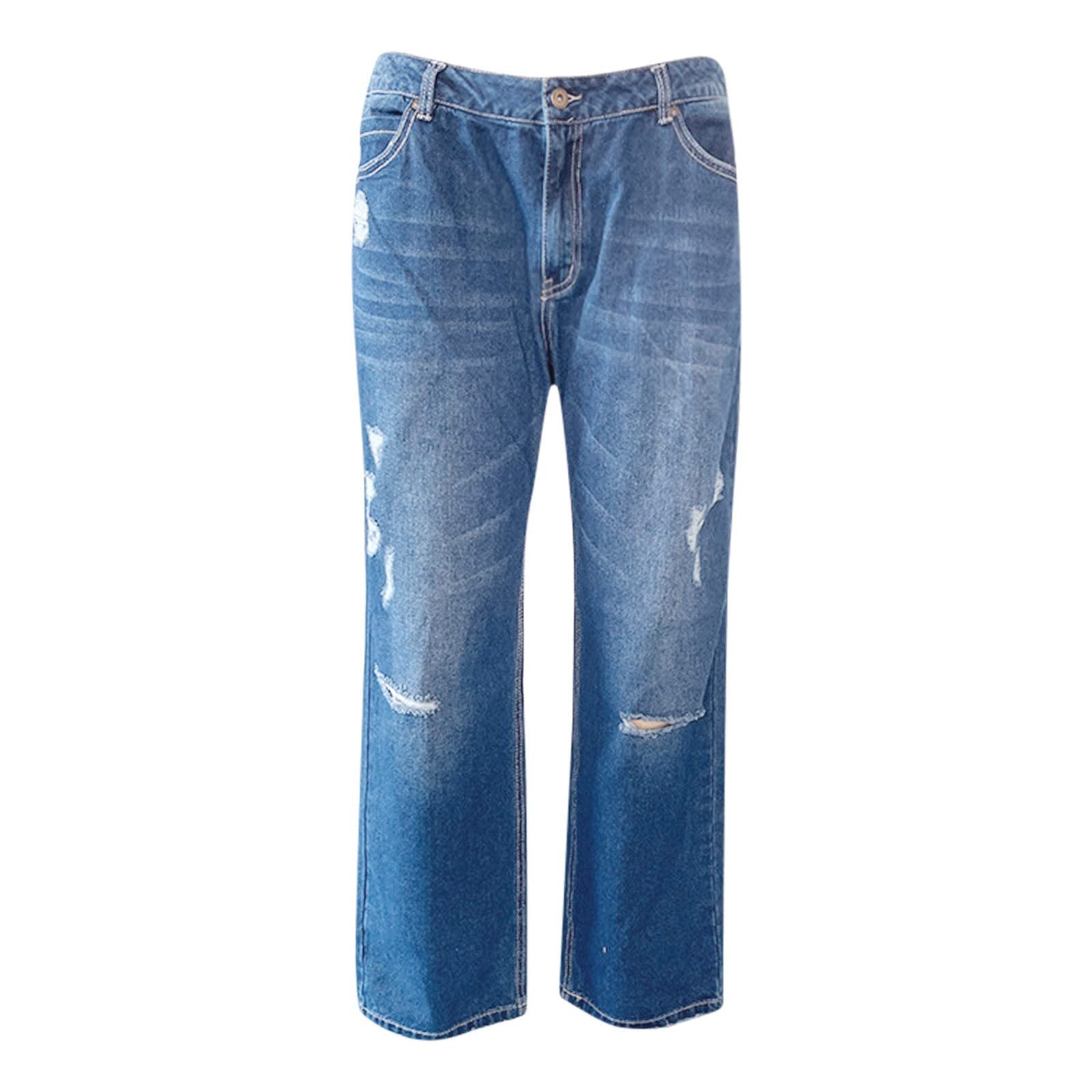 Жіночі джинси кльош Generisch, широкі штанини, великі розміри, повсякденні, фото №6 Жіночі джинси кльош Generisch, широкі штанини, великі розміри, повсякденні, фото №6