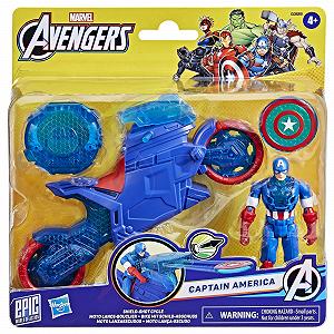 Фігурка Marvel Avengers Капітан Америка з мотоциклом та запуском щита synthetic.ua - Фото 1