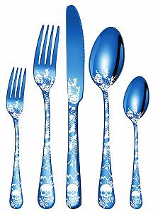 Купить Набор столовых приборов XIAOYU Halloween Skeleton, синий - Фото 1 Набор столовых приборов XIAOYU Halloween Skeleton, синий - Фото 1