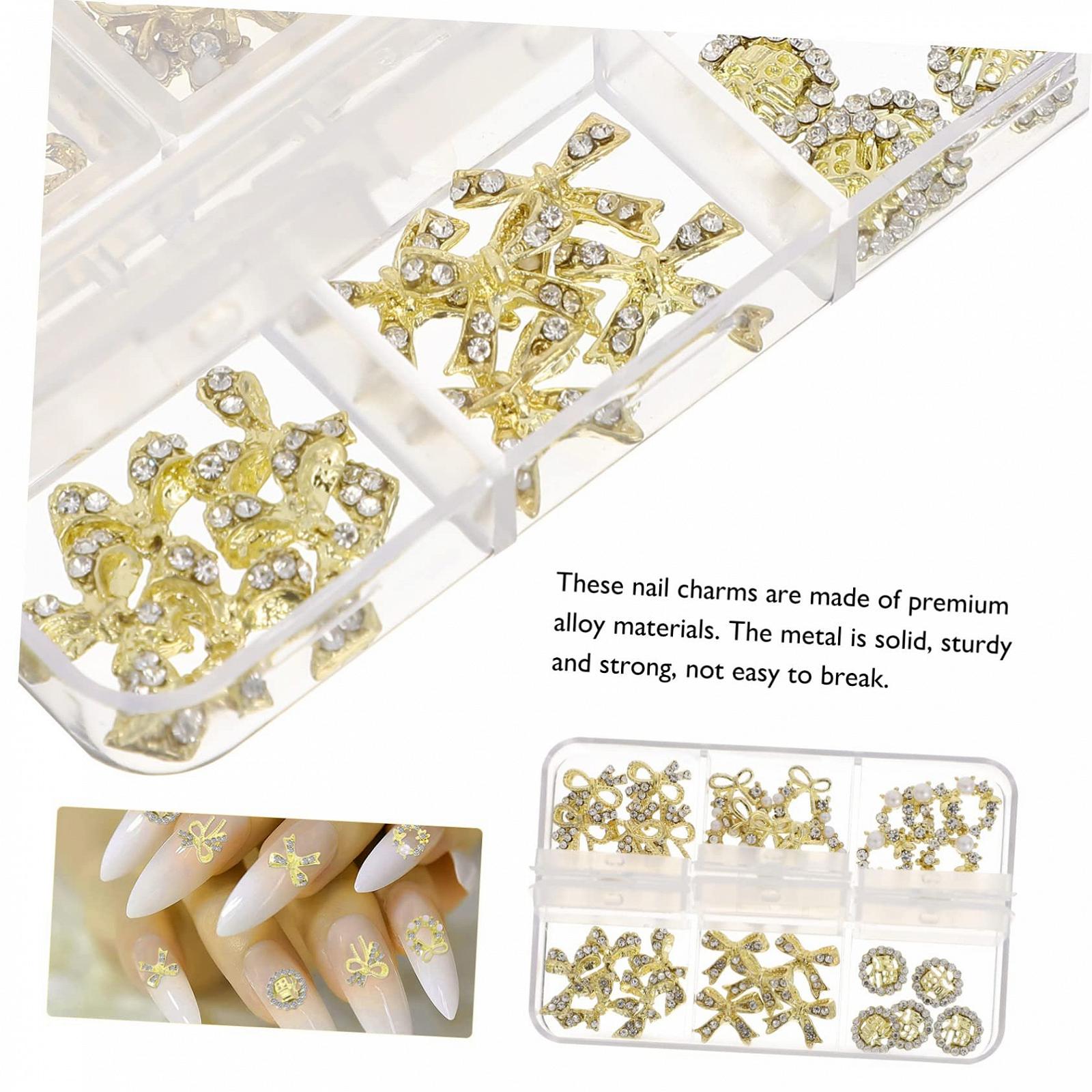 Металлические украшения для ногтей FRCOLOR, набор 30 шт., металлические подвески, плоская задняя часть, универсальные стили, прочный сплав для маникюра, фото №6