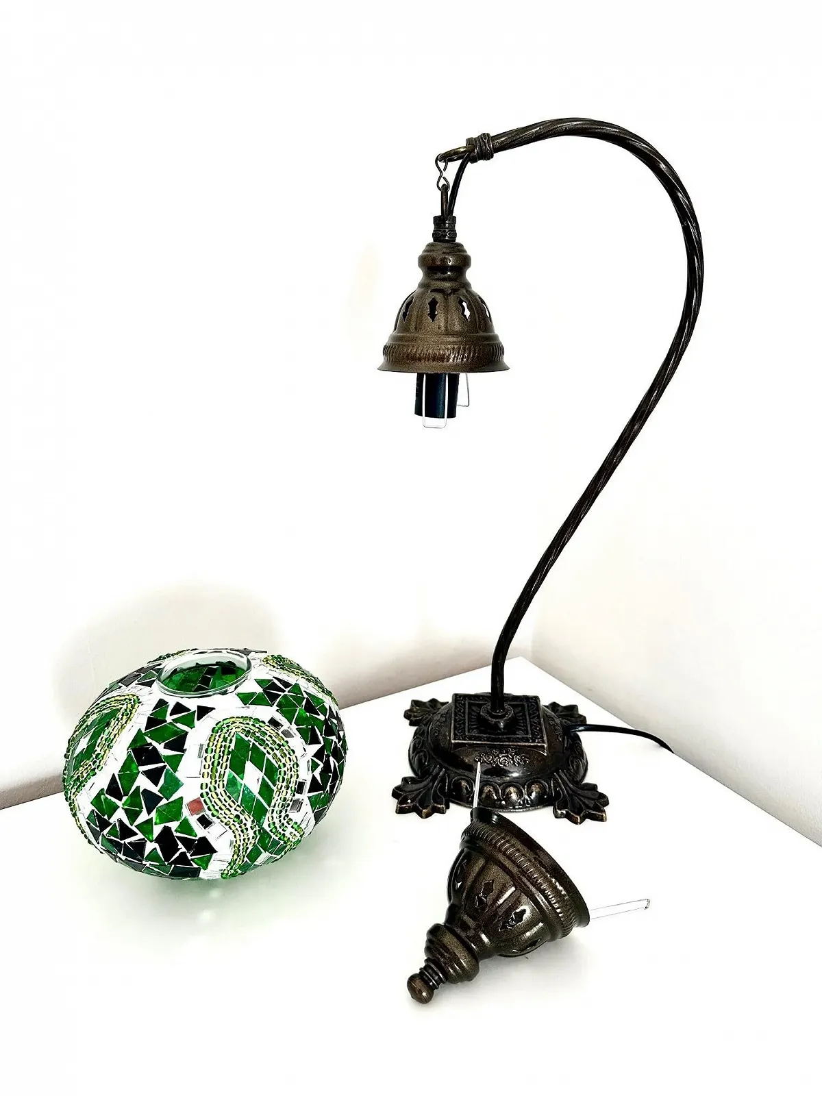 Настільна лампа Samarkand Lights Mosaic ручна робота мозаїчна східна зелена, фото №4
