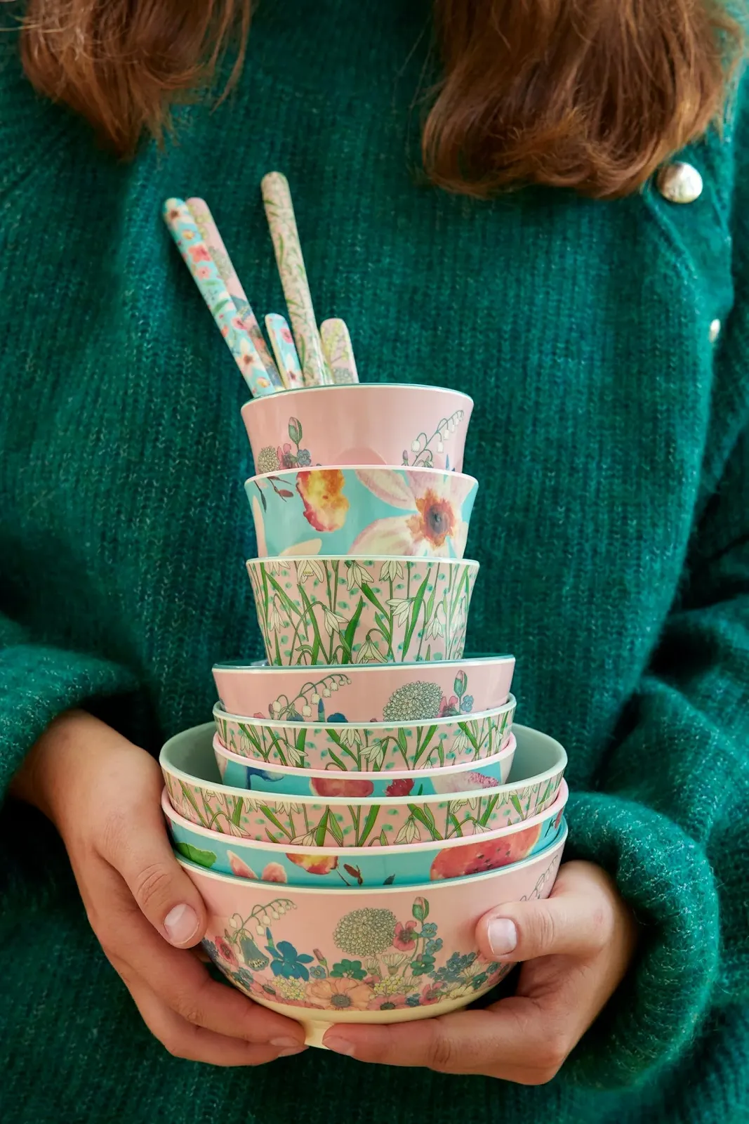 Ложка Rice Latte Меламін Квітковий принт Набір з 6 штук, фото №3