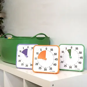 Набор визуальных таймеров TIME TIMER Medium Classroom Set 60 минут Вторичные цвета 3 шт. synthetic.ua - Фото 1