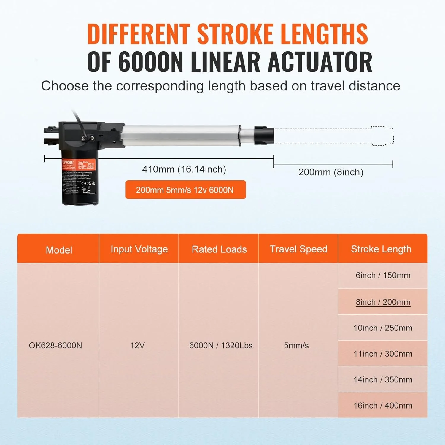 Лінійний привід VEVOR 0K628 Silver, фото №3