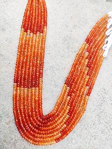 Бусины круглые граненые сердолик натуральный 4.5-5 мм - Фото 1