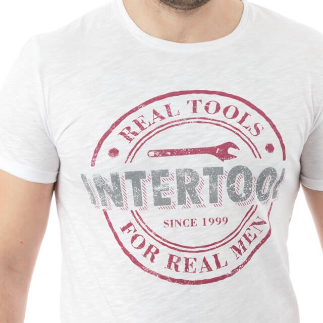 Футболка світло-сіра меланж S 100 бавовна INTERTOOL SP-2211, фото №5