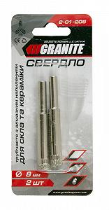 Свердло трубчасте GRANITE з алмазним напиленням для скла та плитки 8 мм 2 шт 2-01-208 synthetic.ua - Фото 1