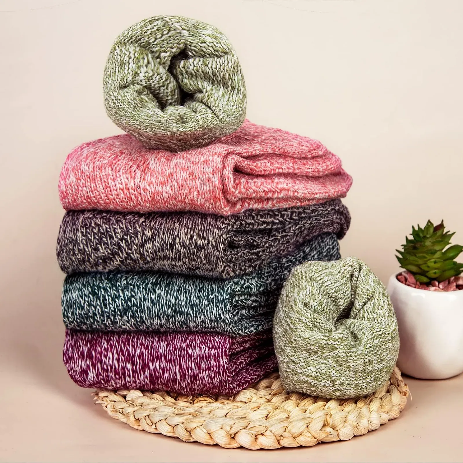 Носки YSense Snug зимние шерстяные женские, 5 пар, мультипак, фото №2 Носки YSense Snug зимние шерстяные женские, 5 пар, мультипак, фото №2