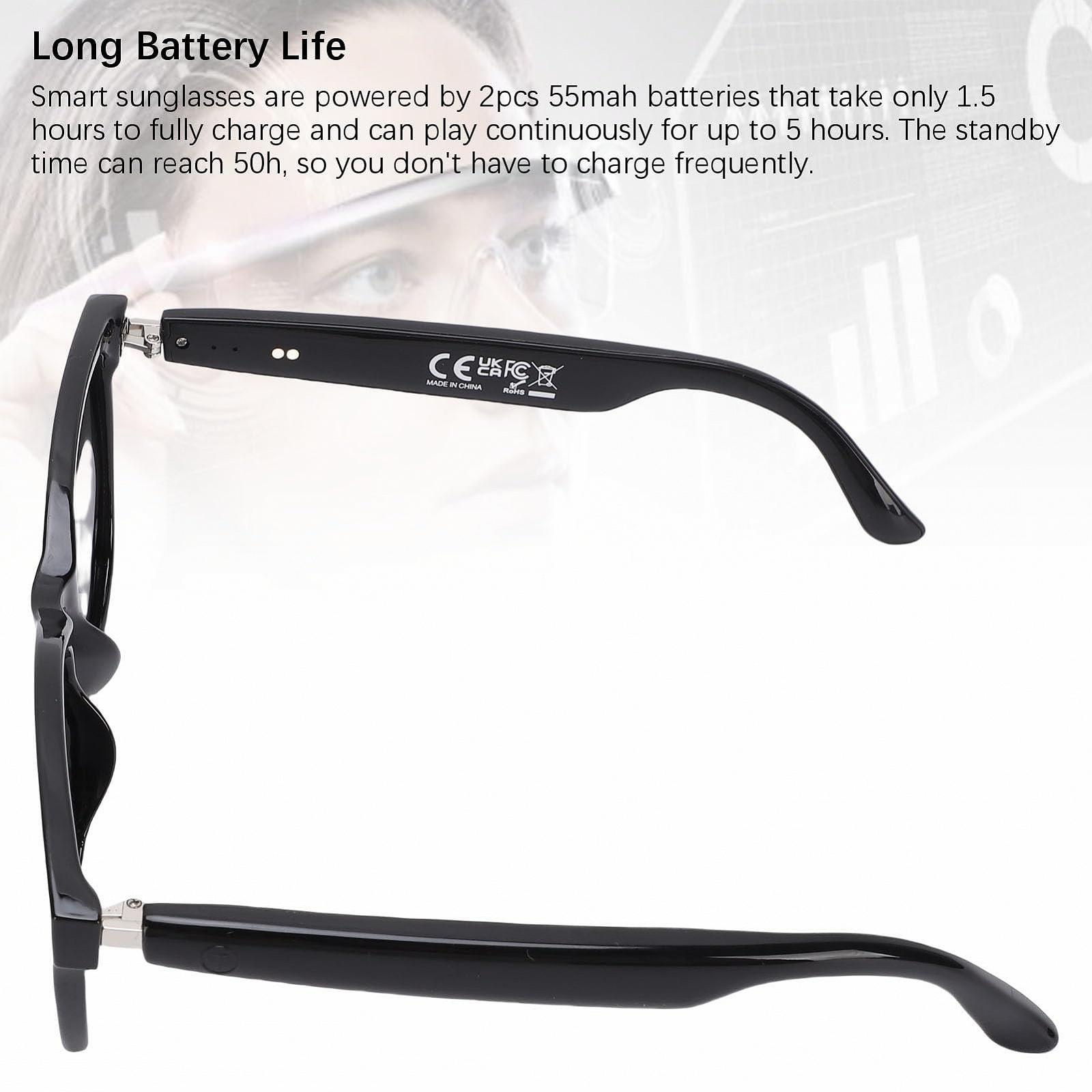 Смарт-очки AI Bewinner, очки для перевода в реальном времени на 100 языков, открытый звук с микрофоном и динамиками, Bluetooth поляризованные солнцезащитные очки для музыкальных звонков, путешествий и бизнеса, фото №4