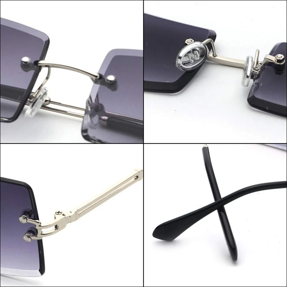 Солнцезащитные очки Без оправы Kachawoo Прямоугольные для женщин, фото №3