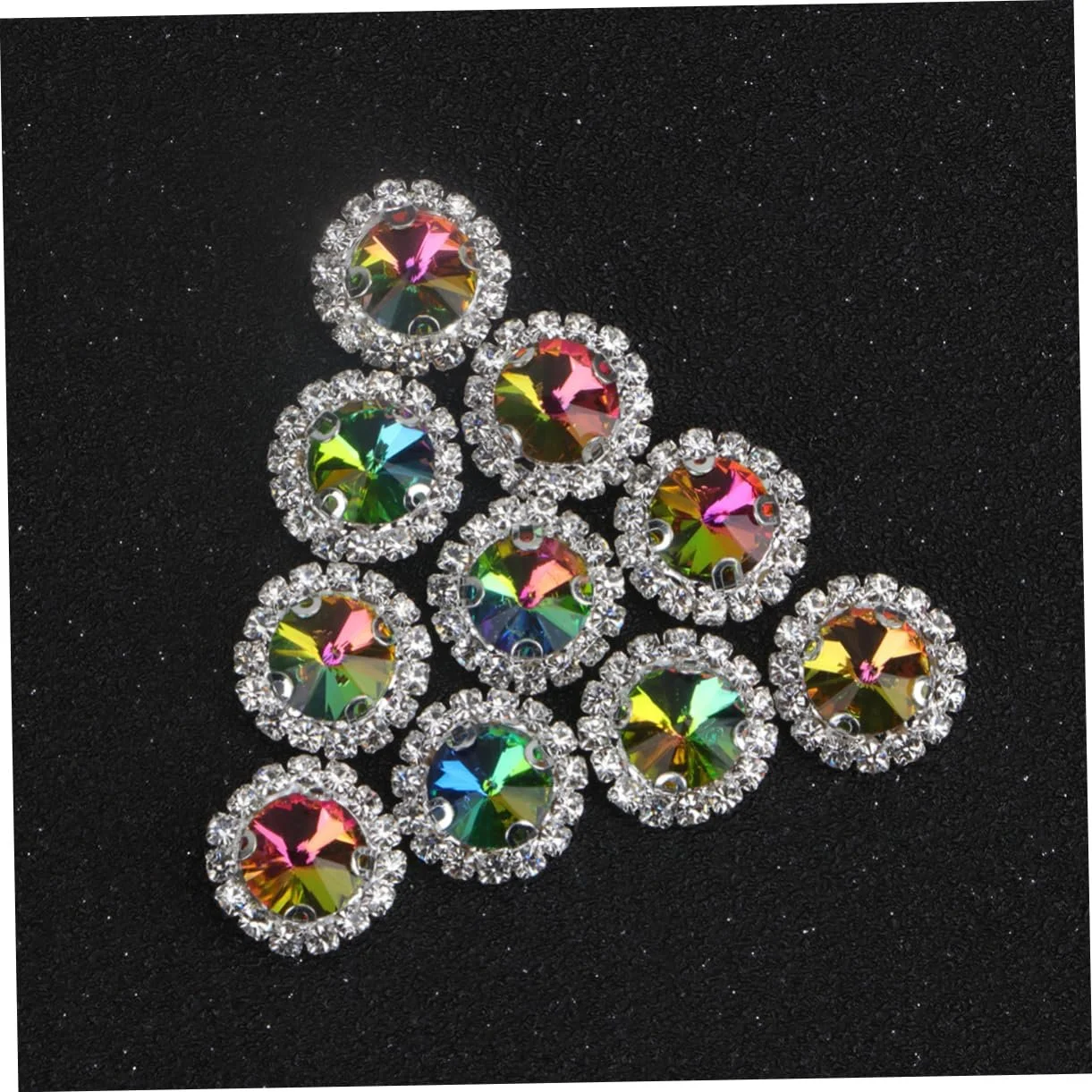 Стрази Плоскі Круглі Різнокольорові 20 шт для рукоділля, кристали для весілля, дівич-вечора, прикраси столу та виготовлення ювелірних виробів, фото №7