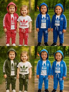 ТОП! Спортивный костюм тройка Adidas - теплый и демисезонный, для мальчиков и девочек 80-140 см - Фото 1