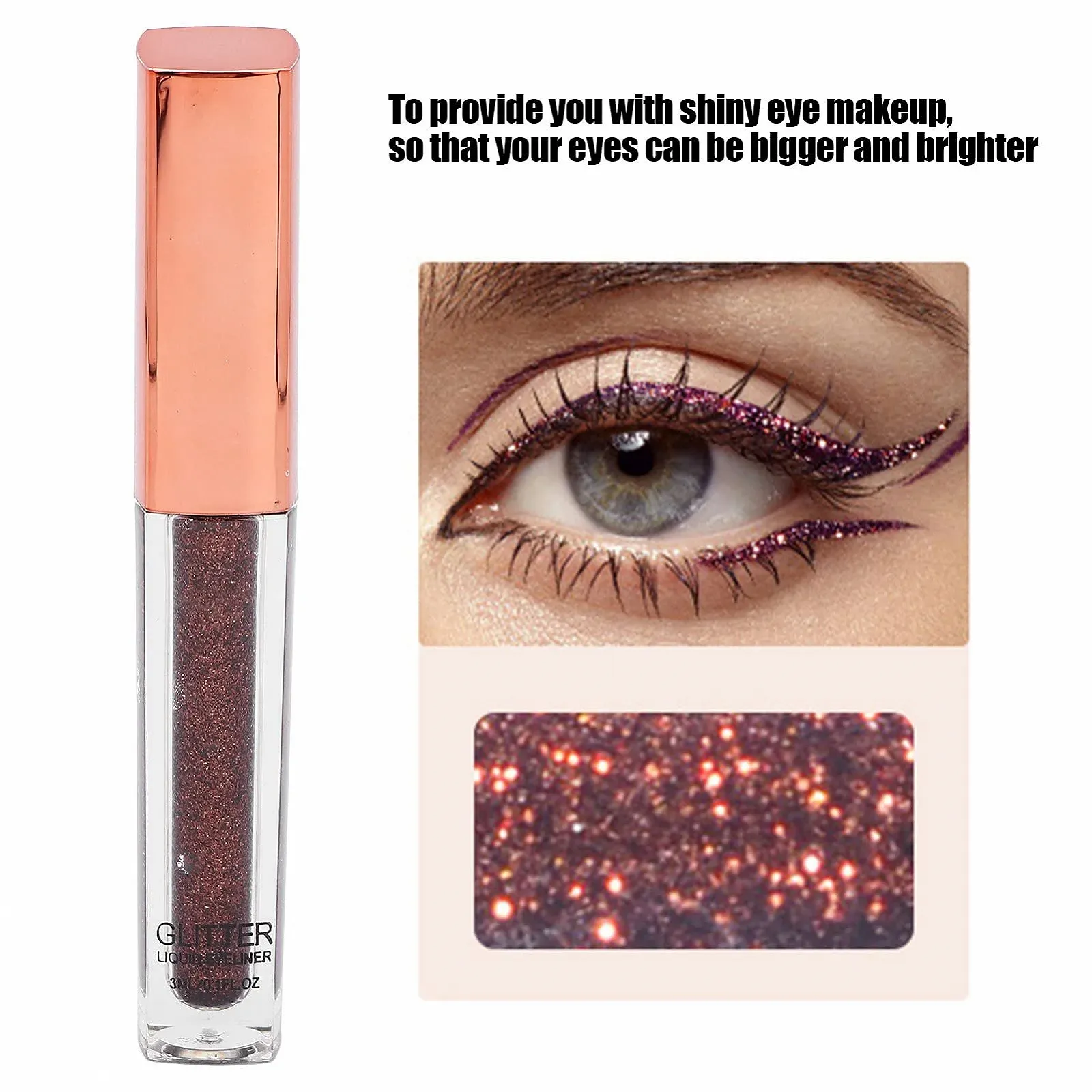 Рідка Підводка Glitter Liquid Eyeliner, рідка Matte Liquid Eyeliner, водостійка, стійка до плям, довговічна, фото №3