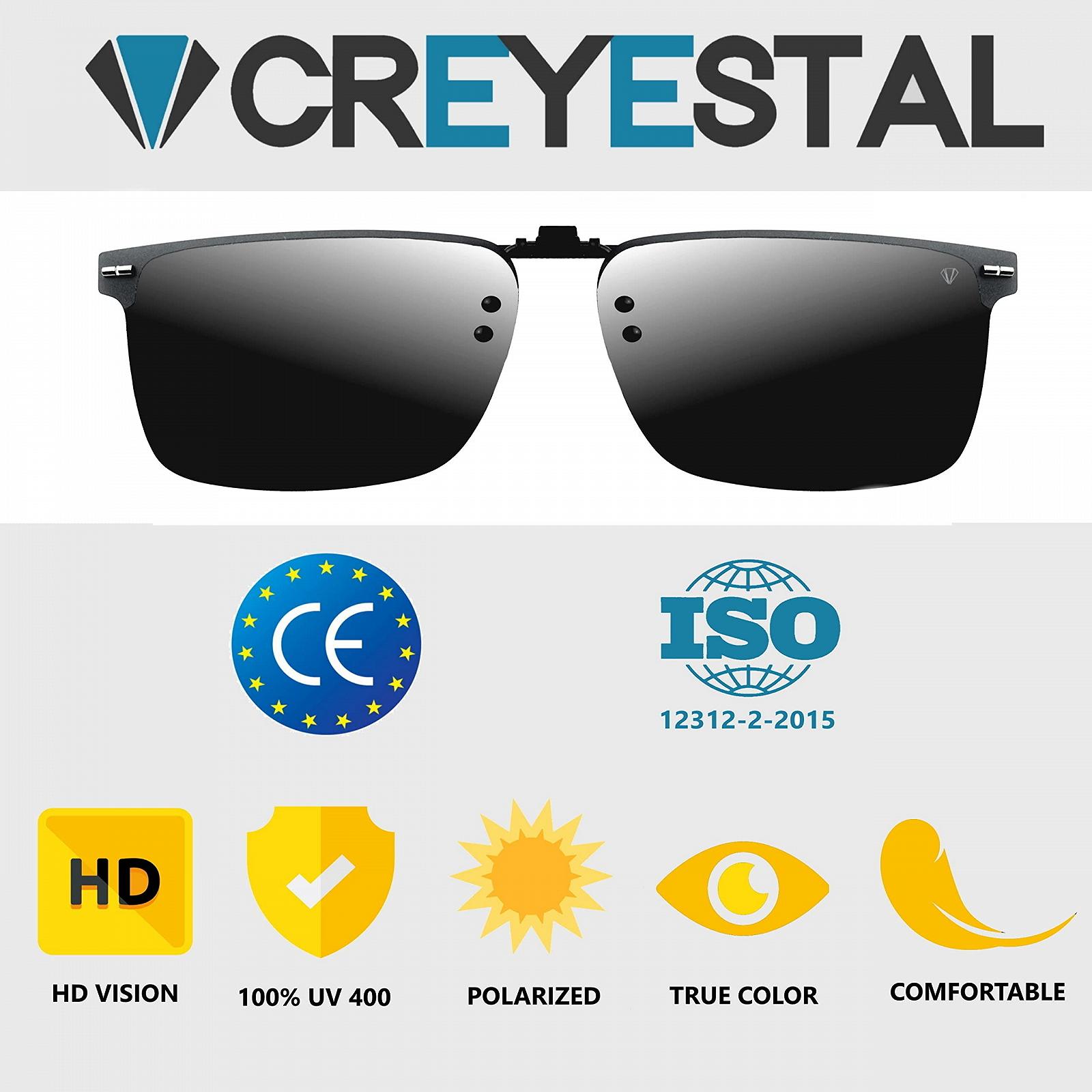 Поляризовані сонцезахисні окуляри-насадки CREYESTAL,  підйомні та надлегкі, для чоловіків та жінок, 100% UV400, фото №6
