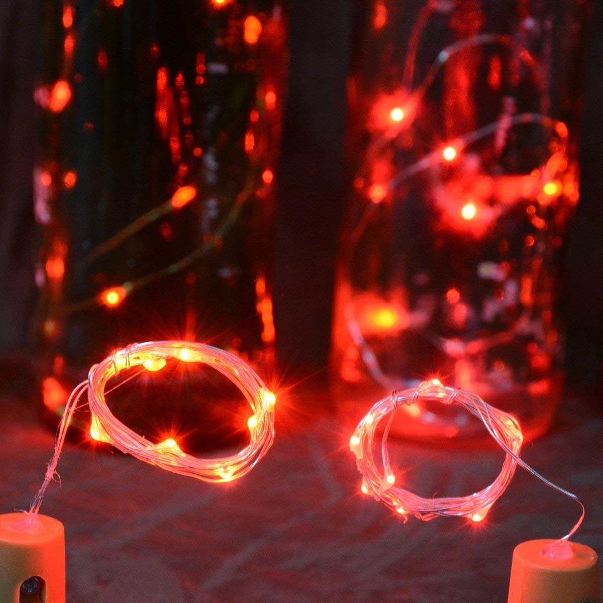 Гірлянда Uhat® для пляшок, 15 LED, мідний дріт, червоний, фото №3
