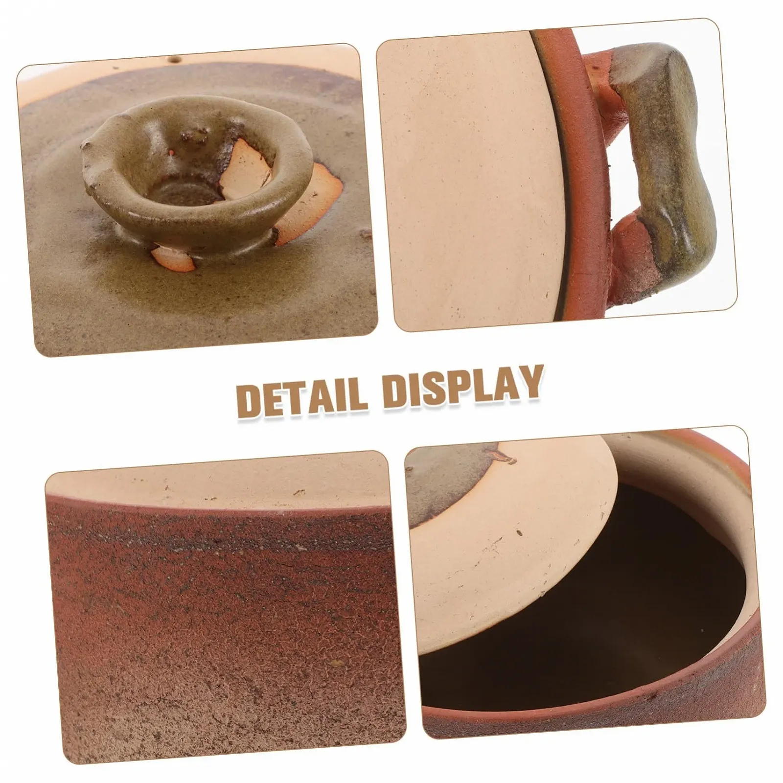 Горщик Теракотовий Керамічний з кришкою та ручкою Жаростійкий для плити та духовки, фото №3