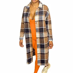 Жіноча Коротка Зимова Куртка Вовняний Комір В Клітинку Коротка - Фото 1