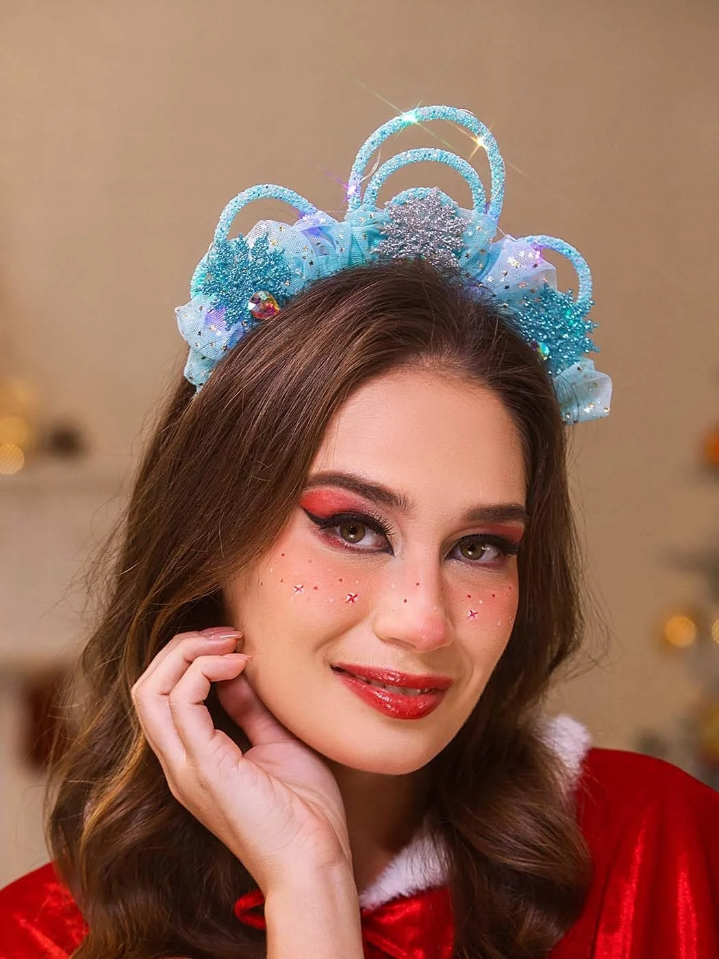 Обруч Сніжинка IYOU LED Блакитний, фото №4