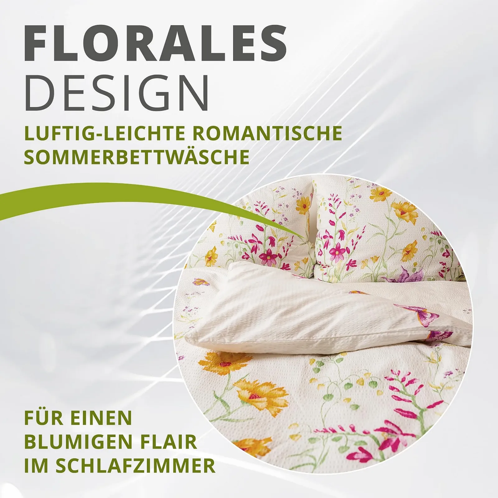 Постільна білизна Traumschlaf Flower Meadow 135 x 200 см 80 x 80 см seersucker бавовна, фото №3