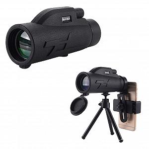 Монокулярний телескоп MRKU Portable 12x40 HD з триногою для спостереження за птахами, полювання, подорожі, оглядання пам'яток для дорослих - Фото 1