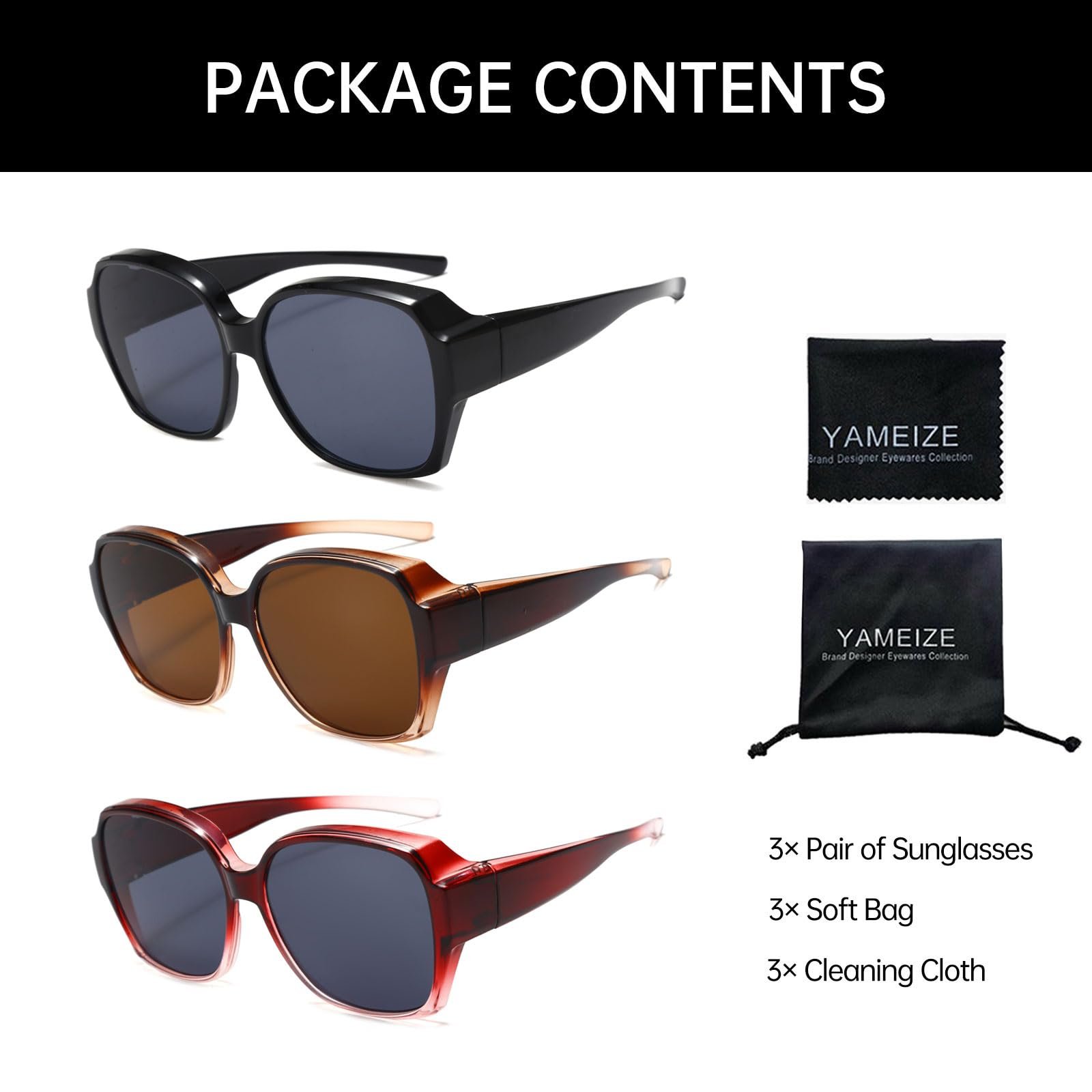 Сонцезахисні окуляри YAMEIZE Прямокутні Вінтажні для жінок та чоловіків UV400 Захист, фото №3