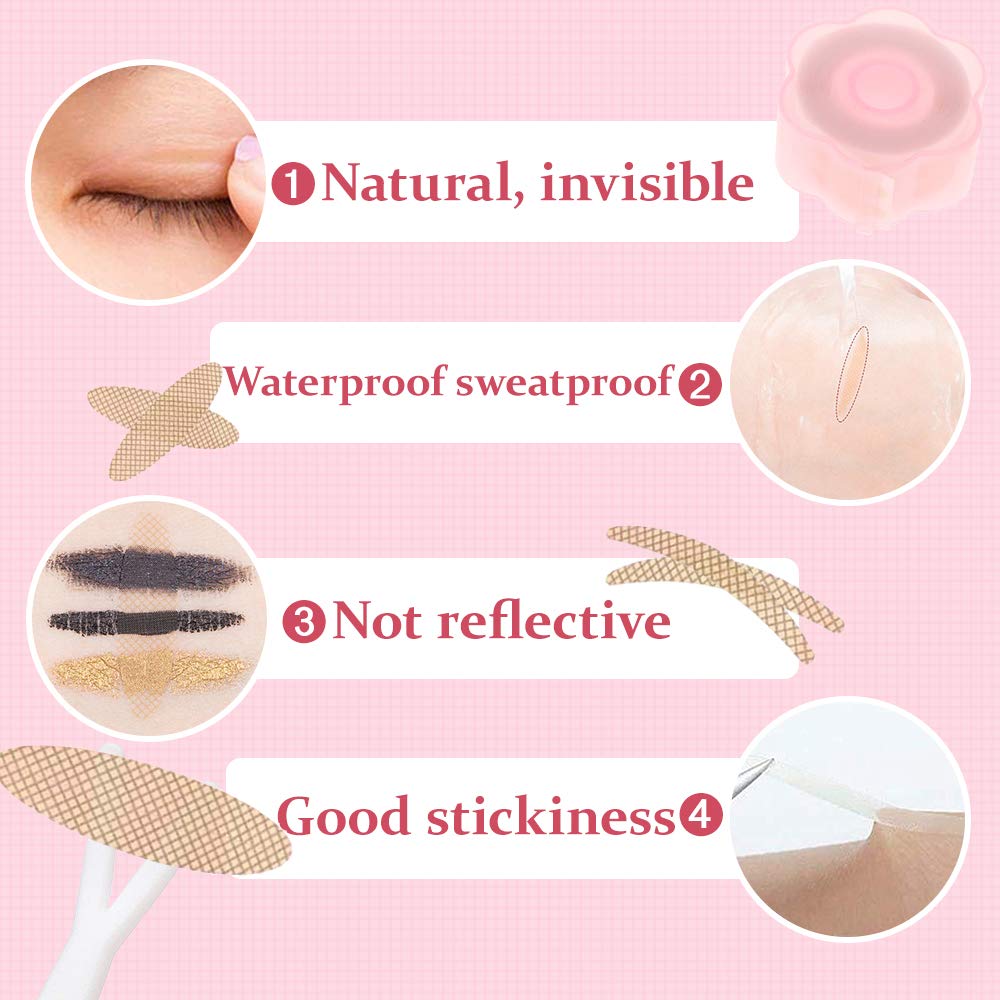 Набір Eyelid Tape 1200 штіз смужками для повік шкіряного кольору, фото №3