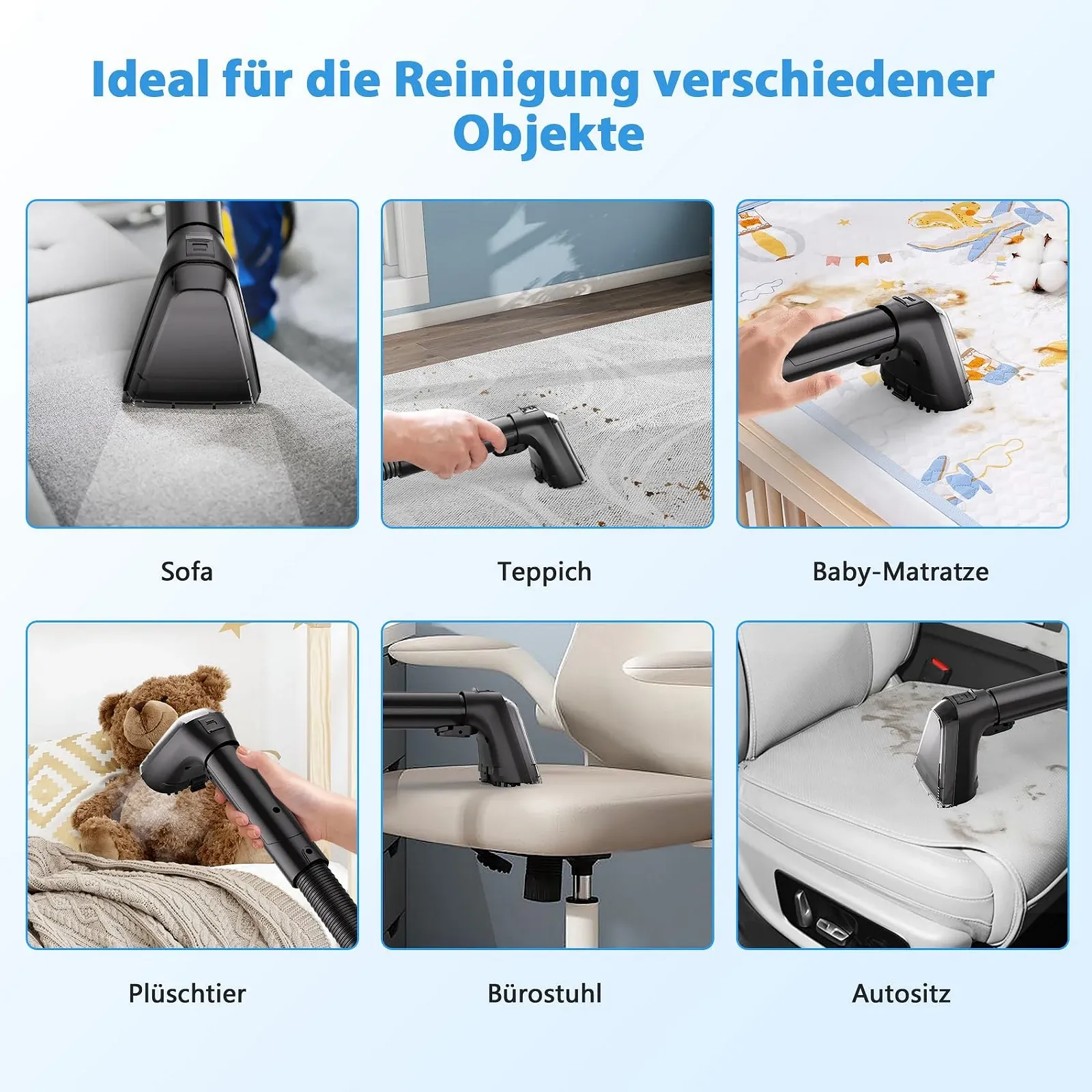 Пароочисник та мийний пилосос 1650 Вт 1.25 л 12 кПа, фото №7