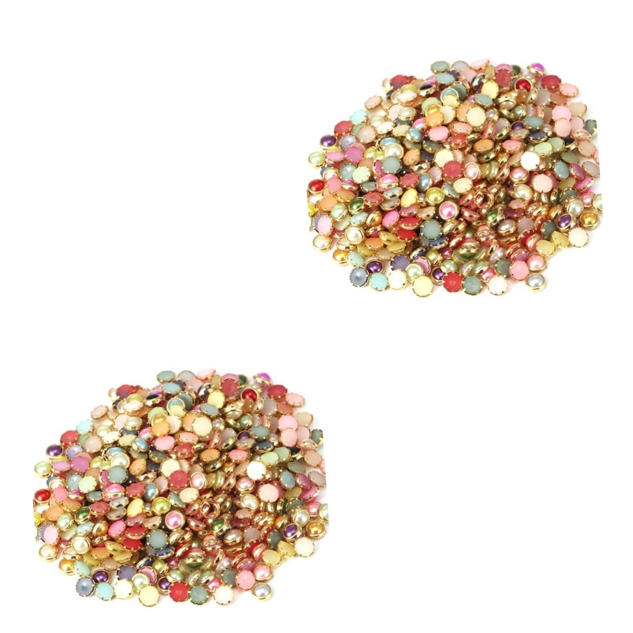 Стрази для нігтів круглі FRCOLOR 2000 шт. Різні кольори, фото №1