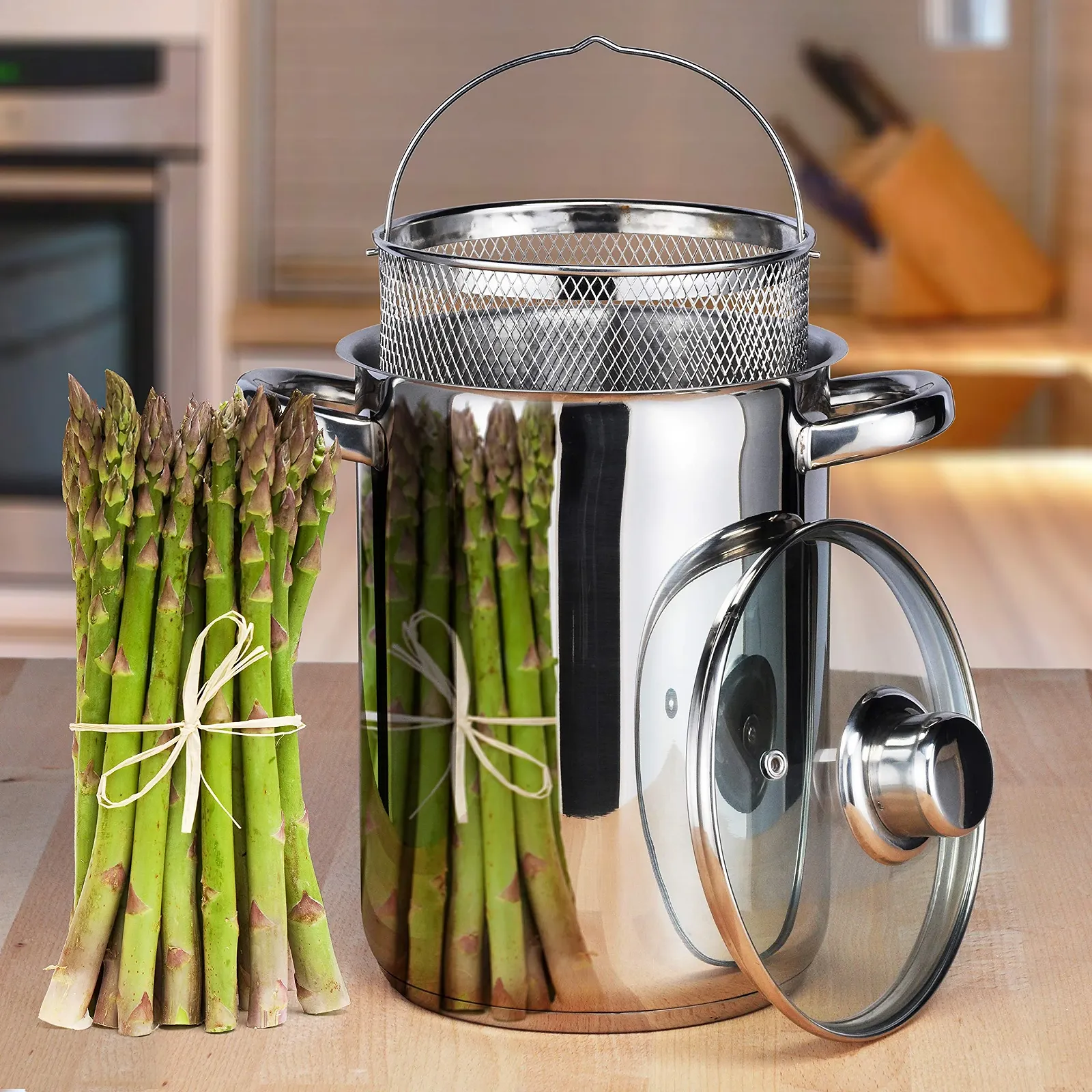 Каструля Haushalt International для пасти та спаржі High (каструля 4 літри, з друшляком та кришкою) - Каструля для пасти з вставкою-друшляком, висока каструля, ідеально підходить як каструля для спаржі або для варіння спагеті, фото №3 Каструля Haushalt International для пасти та спаржі High (каструля 4 літри, з друшляком та кришкою) - Каструля для пасти з вставкою-друшляком, висока каструля, ідеально підходить як каструля для спаржі або для варіння спагеті, фото №3