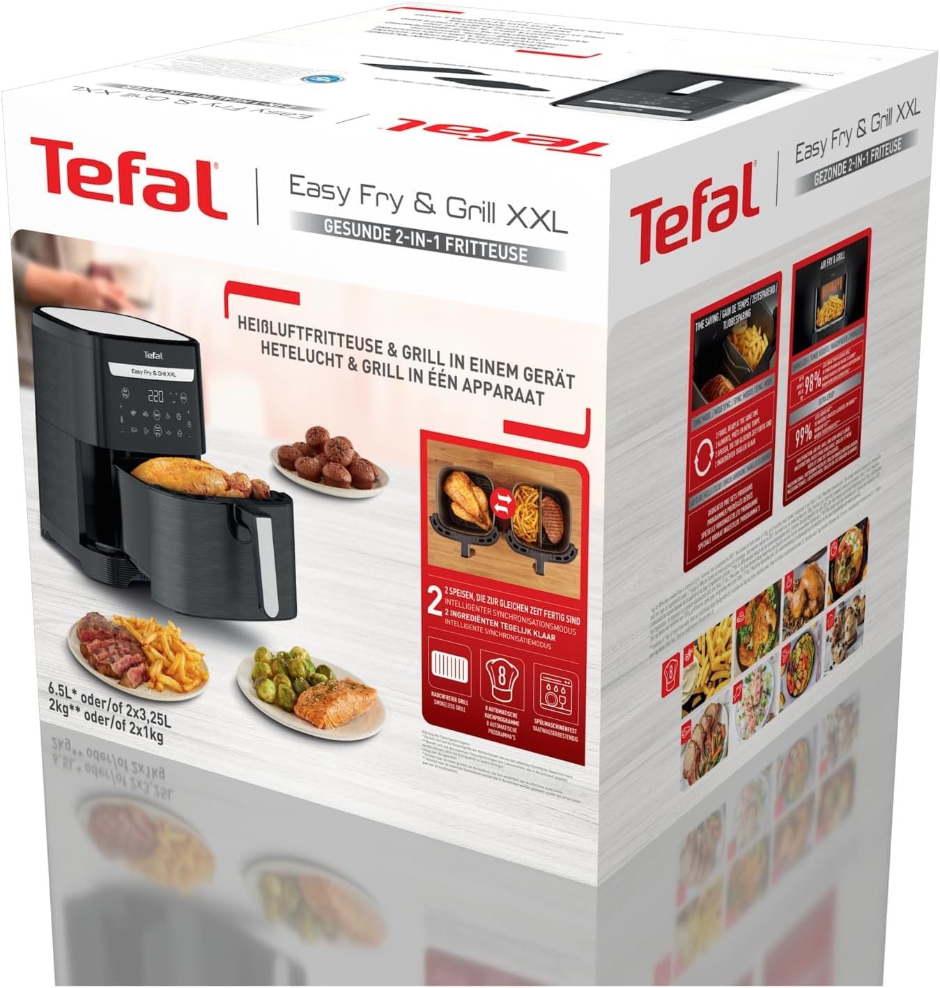 Мультипечь Tefal Easy Fry & Grill XXL EY8018 6.5 л 8 программ 80-220°C Flexcook Пластина-гриль, фото №10 Мультипечь Tefal Easy Fry & Grill XXL EY8018 6.5 л 8 программ 80-220°C Flexcook Пластина-гриль, фото №10