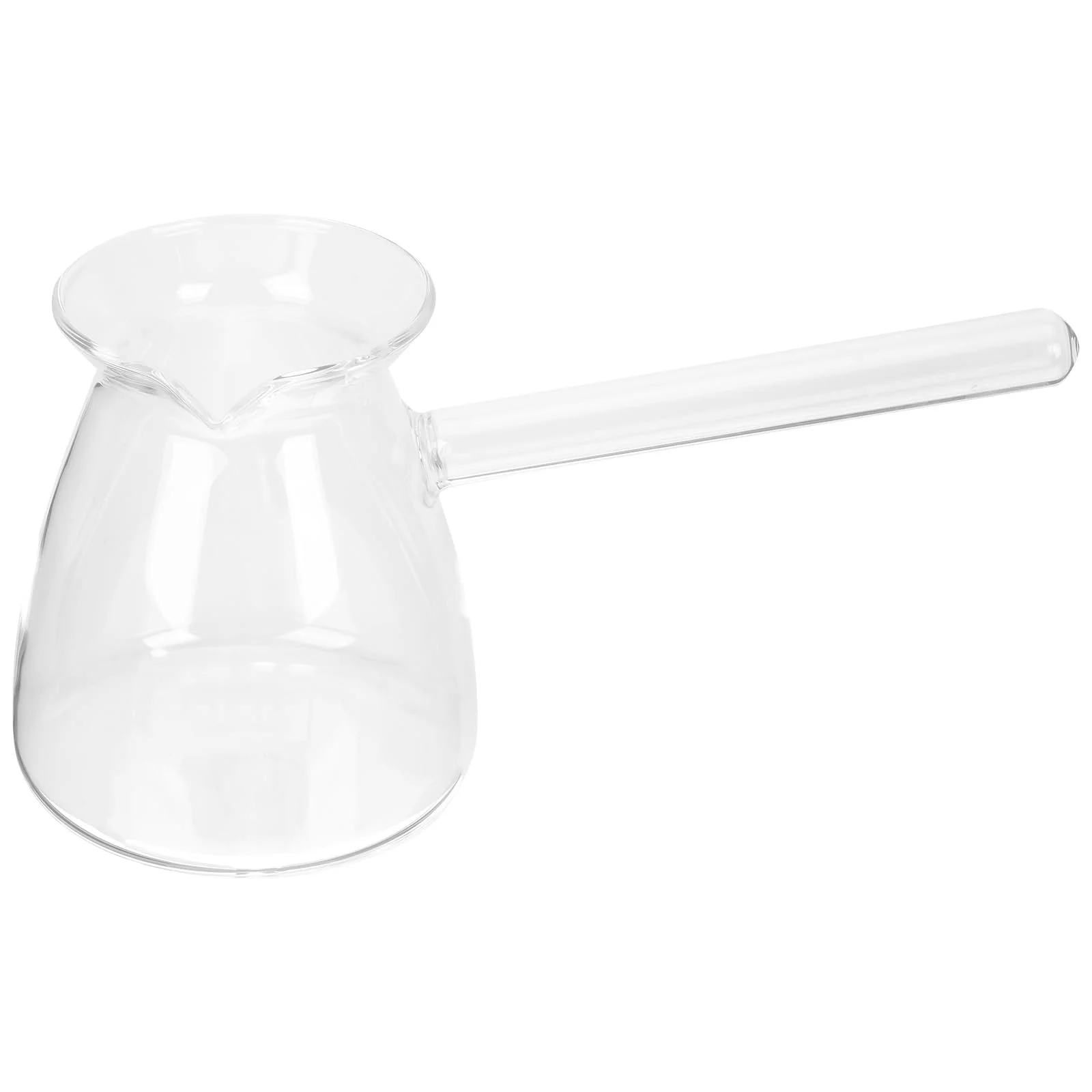 Турка Прозора з товстого боросилікатного скла з бічною ручкою, фото №1