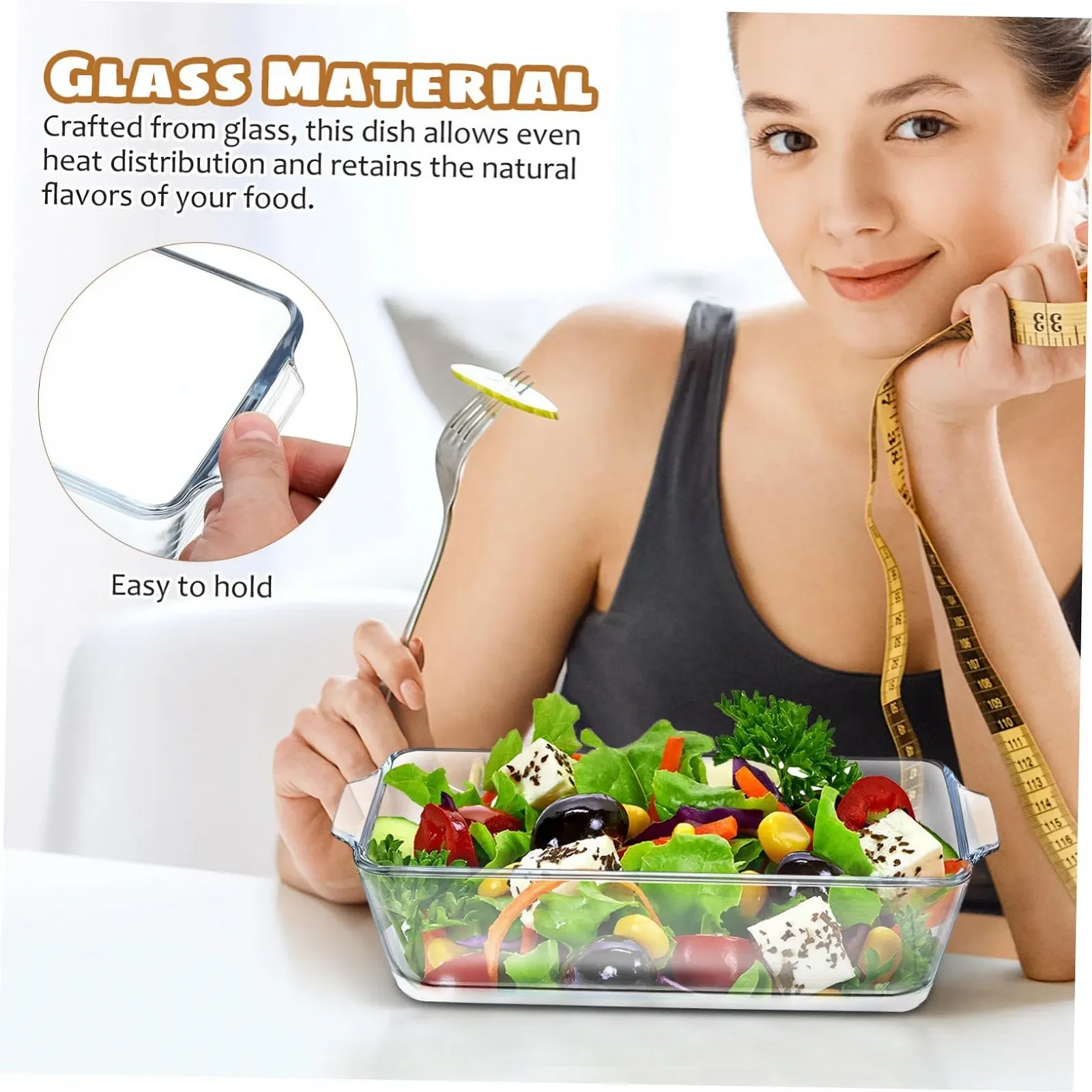 Кастрюля форма для хлеба HEALLILY Термостойкое стекло прозрачная, фото №3