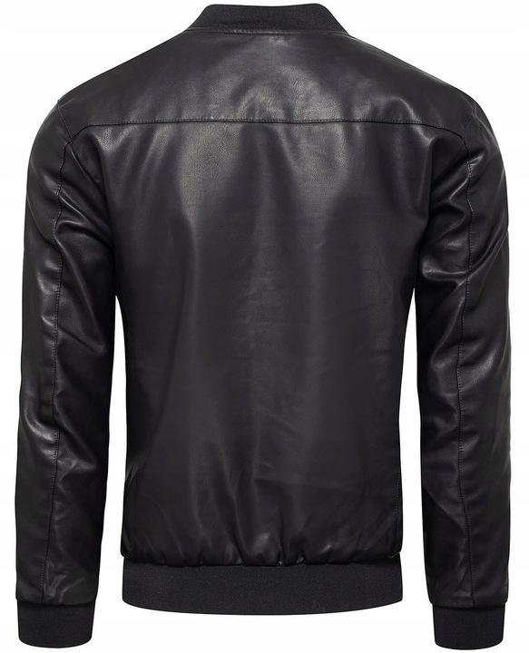 Чоловіча куртка з еко-шкіри Recea - Чорна - XL, фото №2